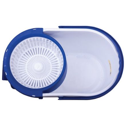 Швабра с отжимом и ведром 11л/7л, центрифуга, отжим педалью, круглая насадка липучка, бело-синий, LAIMA, 601459 Швабра с отжимом и ведром 11л/7л, центрифуга, отжим педалью, круглая насадка липучка, бело-синий, LAIMA, 601459