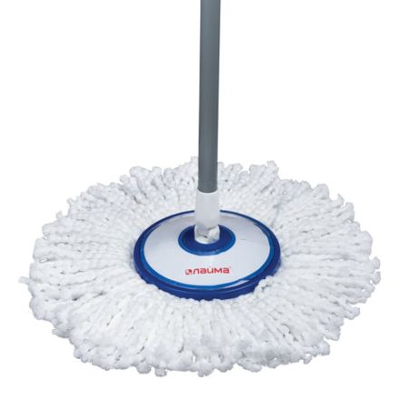 Швабра с отжимом и ведром 11л/7л, центрифуга, отжим педалью, круглая насадка липучка, бело-синий, LAIMA, 601459 Швабра с отжимом и ведром 11л/7л, центрифуга, отжим педалью, круглая насадка липучка, бело-синий, LAIMA, 601459