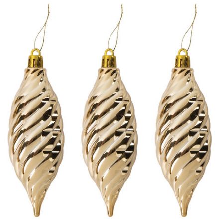 Шары новогодние ёлочные "Gold Rush" НАБОР 39 предметов, пластик, золотистый, ЗОЛОТАЯ СКАЗКА, 591128