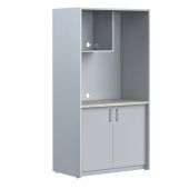 Шкаф для посуды SCB 120.3 Серый/Металлик 1030х600х2000