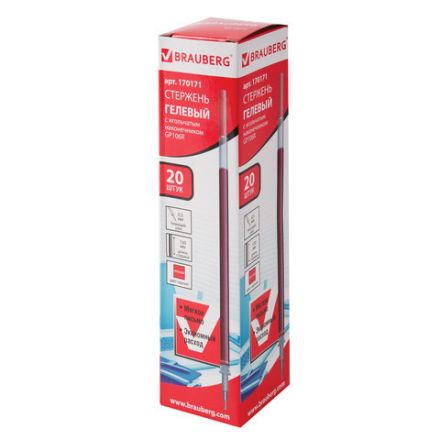 Стержень гелевый BRAUBERG 130 мм, КРАСНЫЙ, игольчатый узел 0,5 мм, линия письма 0,35 мм, 170171 Стержень гелевый BRAUBERG 130 мм, КРАСНЫЙ, игольчатый узел 0,5 мм, линия письма 0,35 мм, 170171