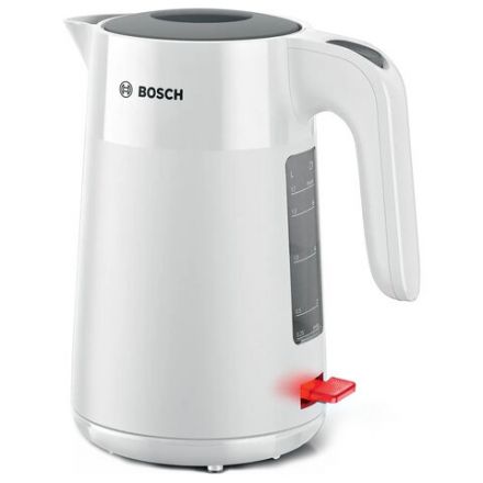 Чайник BOSCH TWK2M161, 1,7л, 2400Вт, закрытый нагревательный элемент, белый