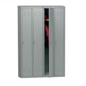 Шкаф для одежды металлический Практик LS-41 (4 отделения, 1130x500x1830 мм)