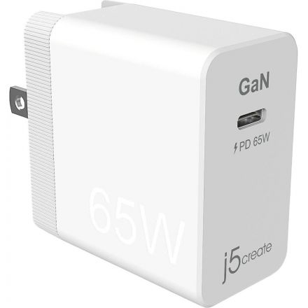 Зарядное устройство j5create JUP1365, 65W GAN PD USB-C Mini Charger Зарядное устройство j5create JUP1365, 65W GAN PD USB-C Mini Charger