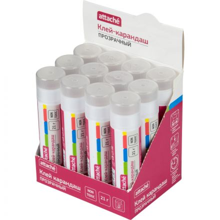 Клей-карандаш 21г Attache прозрачный Клей-карандаш 21г Attache прозрачный