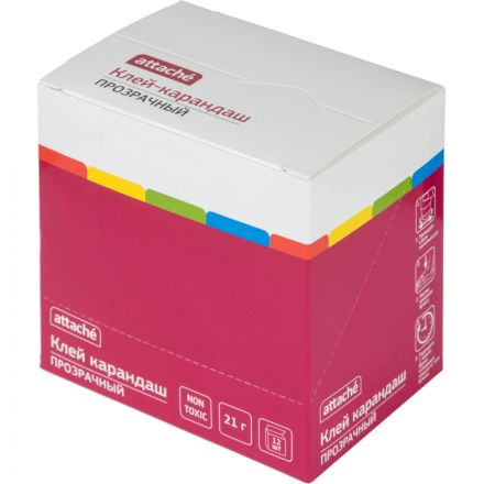 Клей-карандаш 21г Attache прозрачный Клей-карандаш 21г Attache прозрачный