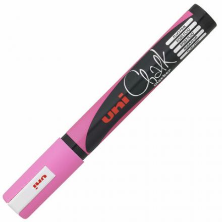 Маркер меловой UNI Chalk, 1,8-2,5 мм, РОЗОВЫЙ, влагостираемый, для гладких поверхностей, PWE-5M F.PINK Маркер меловой UNI Chalk, 1,8-2,5 мм, РОЗОВЫЙ, влагостираемый, для гладких поверхностей, PWE-5M F.PINK