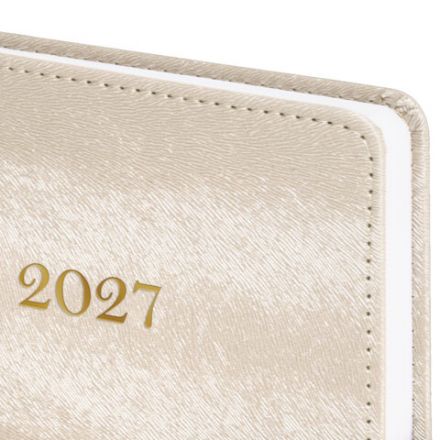 Ежедневник датированный 2027, А5, 138х213 мм, BRAUBERG "Elegant", под кожу, застежка, бежевый, 118012