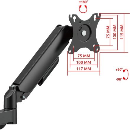 Кронштейн UNITEKI FMGT92PIPE на 2 монитора, 17-34, газлифт, струбцина Кронштейн UNITEKI FMGT92PIPE на 2 монитора, 17-34, газлифт, струбцина