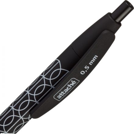 Ручка шариковая автомат. Attache Comfort чер.к,softtouch,масл,0,5,син Ручка шариковая автомат. Attache Comfort чер.к,softtouch,масл,0,5,син