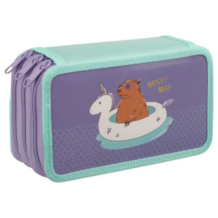 Пенал 3 отделения, 190*110 ArtSpace "Capybara", ламинированный картон Пенал 3 отделения, 190*110 ArtSpace "Capybara", ламинированный картон