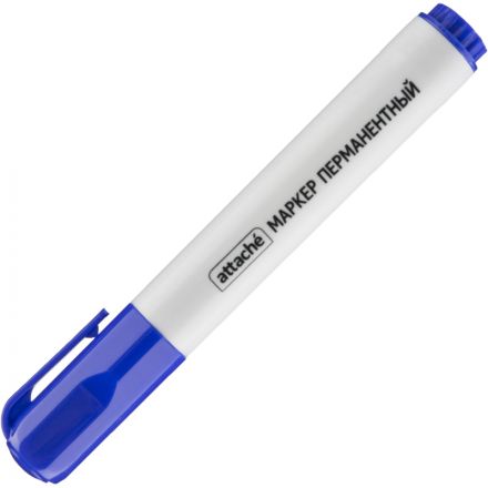 Маркер перманентный ATTACHE синий 1,5-3 мм скошенный наконечник Маркер перманентный ATTACHE синий 1,5-3 мм скошенный наконечник