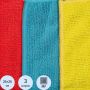 Салфетки хозяйственные из микрофибры универс 180г/м2 25х25см 3шт/уп