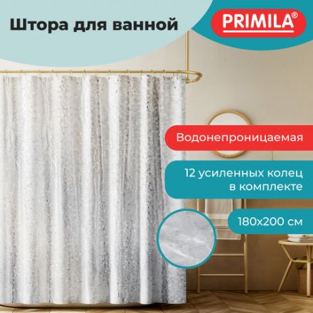 Шторка для ванной EVA, 180х200 см, кольца в комплекте, СЕРАЯ ЛЕДЯНАЯ СВЕЖЕСТЬ, PRIMILA (ПРИМИЛА), 700101 Шторка для ванной EVA, 180х200 см, кольца в комплекте, СЕРАЯ ЛЕДЯНАЯ СВЕЖЕСТЬ, PRIMILA (ПРИМИЛА), 700101