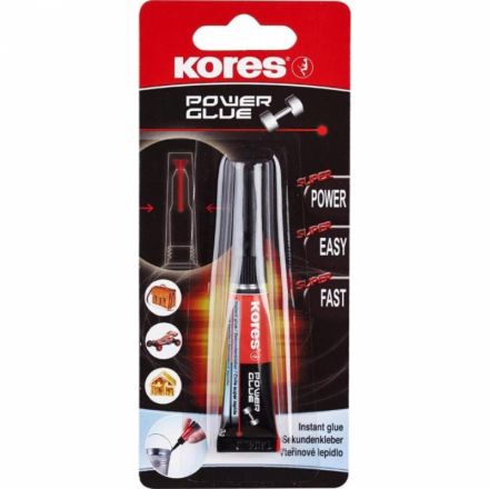 Клей универсальный KORES Power plus 3г Клей универсальный KORES Power plus 3г