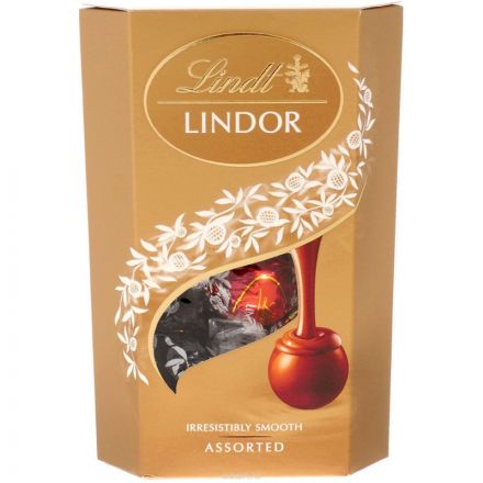 Конфеты LINDOR ассорти из молоч.бел.темн шоколада с начинкой пралине,200г Конфеты LINDOR ассорти из молоч.бел.темн шоколада с начинкой пралине,200г