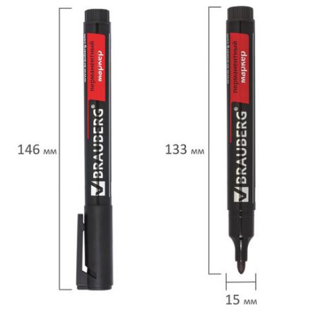 Маркер перманентный BRAUBERG "Energy", ЧЕРНЫЙ, круглый наконечник, 3 мм, с клипом,150475 Маркер перманентный BRAUBERG "Energy", ЧЕРНЫЙ, круглый наконечник, 3 мм, с клипом,150475