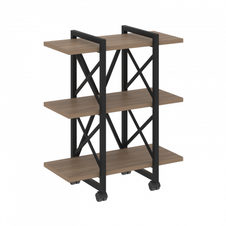 Loft Стеллаж на колесных опорах-3 полки VR.L-MST.K-3.4V Дуб аризона/Чёрный металл 800*400*968 Loft Стеллаж на колесных опорах-3 полки VR.L-MST.K-3.4V Дуб аризона/Чёрный металл 800*400*968