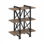 Loft Стеллаж на колесных опорах-3 полки VR.L-MST.K-3.4V Дуб аризона/Чёрный металл 800*400*968