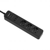 Сетевой фильтр HARPER UCH-315 Black с USB/3р/1.5м/3680W/16A