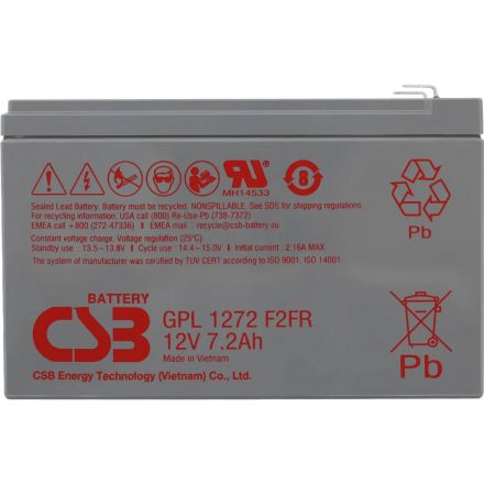 Батарея для ИБП CSB GPL1272 F2 FR 12В 7.2А.ч