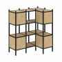 Loft Угловой внутренний стеллаж наборный VR.L-29 Тиквуд светлый/Чёрный металл 1278*862*1458