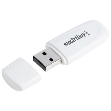 Флеш-диск 64 GB SMARTBUY Scout USB 2.0, белый, SB064GB2SCW Флеш-диск 64 GB SMARTBUY Scout USB 2.0, белый, SB064GB2SCW