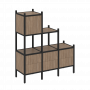 Loft Прямой стеллаж наборный VR.L-12 Дуб аризона/Чёрный металл 1278*446*1458