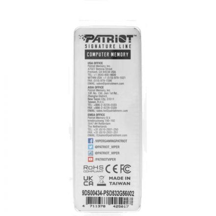 Модуль памяти Patriot DDR5 DIMM 32GB 5600Мгц(PSD532G56002)