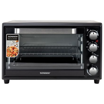 Мини-печь электрическая SONNEN EO-HL33, 1800 Вт, 33 л, 3 режима нагрева, таймер, механическое управление, черная, 458305 Мини-печь электрическая SONNEN EO-HL33, 1800 Вт, 33 л, 3 режима нагрева, таймер, механическое управление, черная, 458305