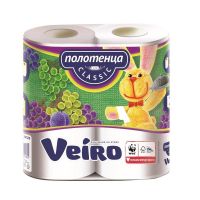 Полотенца бумажные Veiro Classic с тиснением 2-слойные (2 рулона по 13.25 метра)