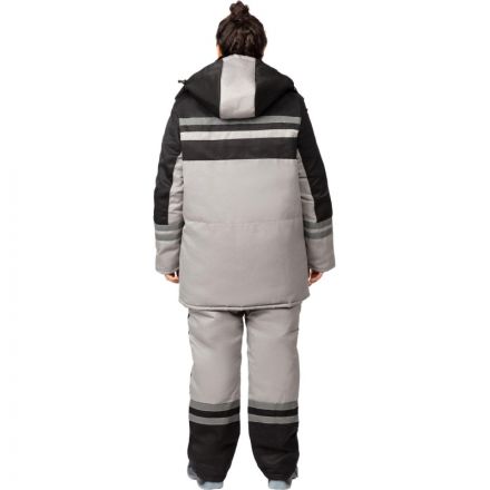 Костюм рабочий зимний жен з03-КПК сер/черн  64-66/170-176