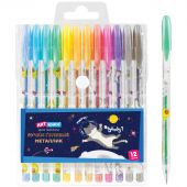 Набор гелевых ручек ArtSpace "Космические приключения" 12цв., 1,0мм, металлик, ПВХ чехол Набор гелевых ручек ArtSpace "Космические приключения" 12цв., 1,0мм, металлик, ПВХ чехол