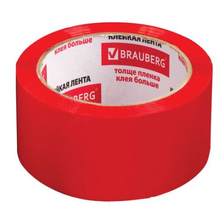Клейкая лента упаковочная 48 мм х 66 м, КРАСНАЯ, толщина 45 микрон, BRAUBERG, 440074 Клейкая лента упаковочная 48 мм х 66 м, КРАСНАЯ, толщина 45 микрон, BRAUBERG, 440074