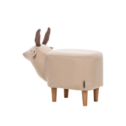 Пуф Leset Maral COMBI V18 бежевый, компаньон V23 молочный шоколад, Ткань Велюр