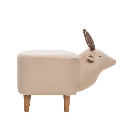 Пуф Leset Maral COMBI V18 бежевый, компаньон V23 молочный шоколад, Ткань Велюр