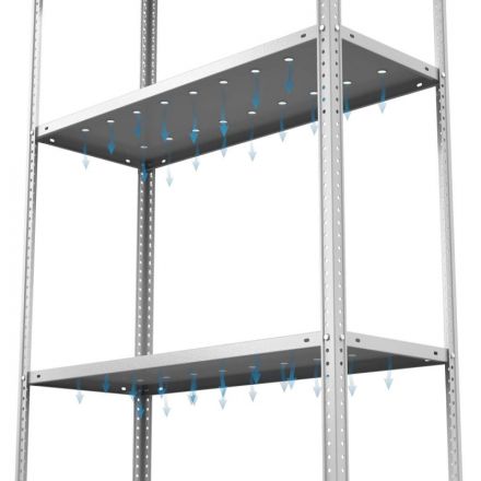 Стеллаж металлический ГТС_ТС Лайт, 2200x1000x400, Полки: 6 шт. метал. перф