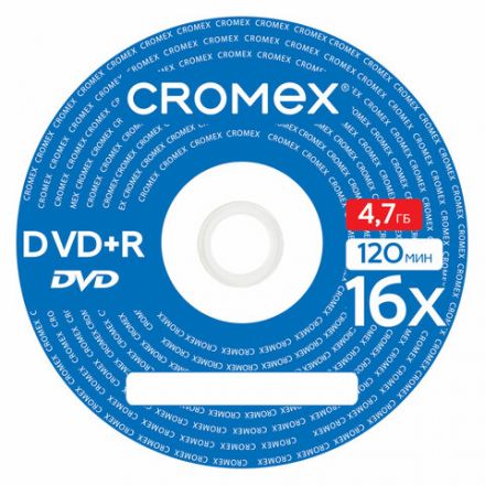 Диск DVD+R (плюс) CROMEX (КРОМЕКС), 4,7 Gb, 16x, Cake Box (упаковка на шпиле), КОМПЛЕКТ 25 шт., 513777