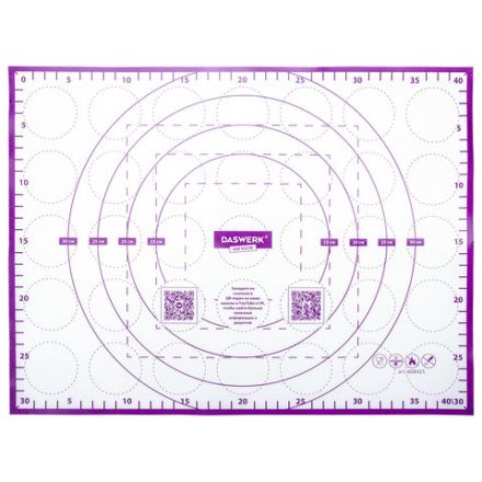 Коврик силиконовый для раскатки/запекания 30х40 см, фиолетовый, DASWERK (ДАСВЕРК), 608423 Коврик силиконовый для раскатки/запекания 30х40 см, фиолетовый, DASWERK (ДАСВЕРК), 608423