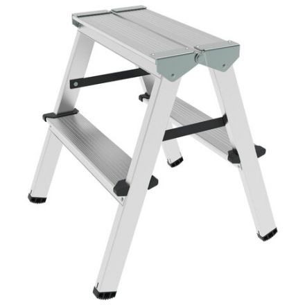 Стремянка алюминиевая двухсторонняя 2х2 ступени, высота площадки 0,43 м, до 150 кг, вес 1,8 кг, НОВАЯ ВЫСОТА, 1120202 Стремянка алюминиевая двухсторонняя 2х2 ступени, высота площадки 0,43 м, до 150 кг, вес 1,8 кг, НОВАЯ ВЫСОТА, 1120202