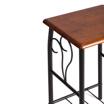 Тумба прикроватная PICCOLO, металл/гевея, 37х40х60см, черный/красный дуб Тумба прикроватная PICCOLO, металл/гевея, 37х40х60см, черный/красный дуб