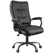 Кресло руководителя Helmi HL-ES02 "Extra Strong" повышенной прочности, экокожа черная, до 200кг