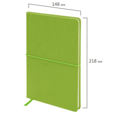 Блокнот А5 148x218 мм, BRAUBERG Metropolis X, под кожу, 80 л., резинка, клетка, светло-зеленый, 111033 Блокнот А5 148x218 мм, BRAUBERG Metropolis X, под кожу, 80 л., резинка, клетка, светло-зеленый, 111033