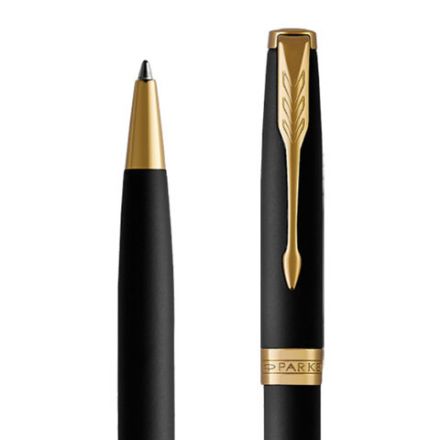 Ручка шариковая PARKER "Sonnet Core Matt Black GT", черный матовый лак, позолота, черная, 1931519 Ручка шариковая PARKER "Sonnet Core Matt Black GT", черный матовый лак, позолота, черная, 1931519