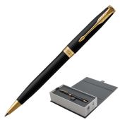 Ручка шариковая PARKER "Sonnet Core Matt Black GT", черный матовый лак, позолота, черная, 1931519