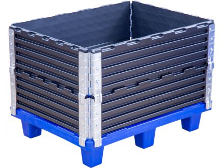 Складная паллетная рама 800х600х200 усиленная чёрный Складная паллетная рама 800х600х200 усиленная чёрный