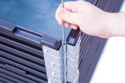 Складная паллетная рама 800х600х200 усиленная чёрный Складная паллетная рама 800х600х200 усиленная чёрный