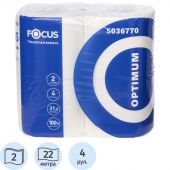 Бумага туалетная Focus Optimum 2сл бел 100%цел втул22м 180л 4рул/уп 5036770