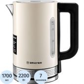 Чайник Brayer 1068BR,2200 Вт,1,7 л,STRIX, металл.корп,подсвет Чайник Brayer 1068BR,2200 Вт,1,7 л,STRIX, металл.корп,подсвет