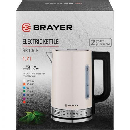 Чайник Brayer 1068BR,2200 Вт,1,7 л,STRIX, металл.корп,подсвет Чайник Brayer 1068BR,2200 Вт,1,7 л,STRIX, металл.корп,подсвет